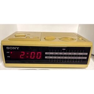 VTG Sony Dream Machine 1980s ICF-C2W Digital Clock Radio FM/AM Golden WORKS